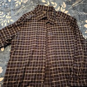 Brown Checkered Men's Shirt